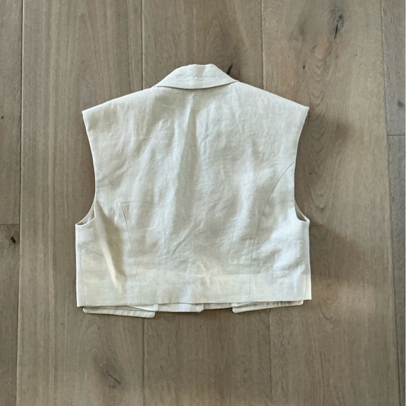 Zara Beige Linen Vest size small - Picture 2 of 3